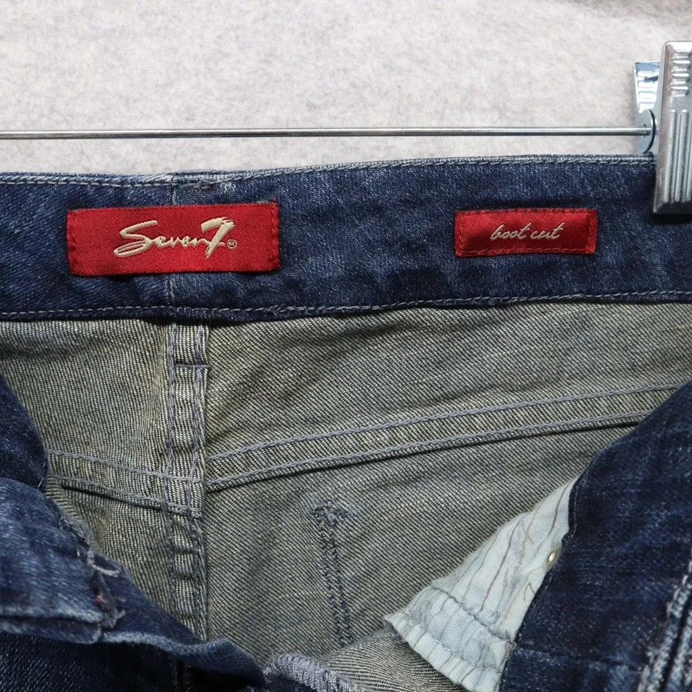 Seven7 Jeans Womens 8 Boot Cut Flare‎ 5-Pocket Stretch Flex Denim Dark Wash Blue